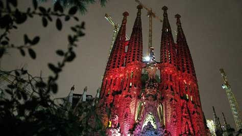 La Sagrada Familia, foto nocturna
