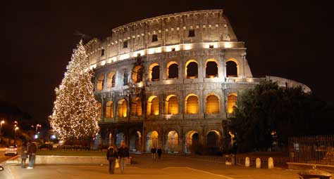 Coliseo romano en Navidad