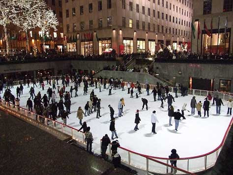 Patinando en Nueva York en Navidad