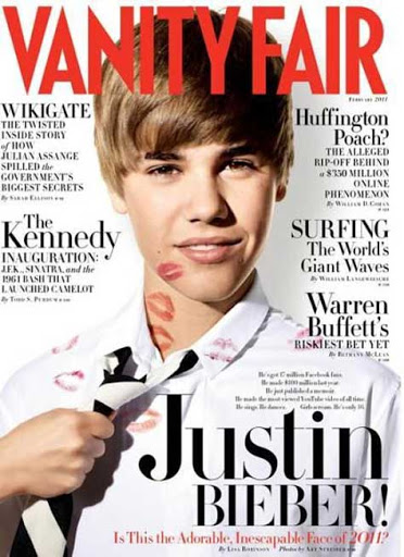 Justin Bieber en la portada de la revista Vanity Fair