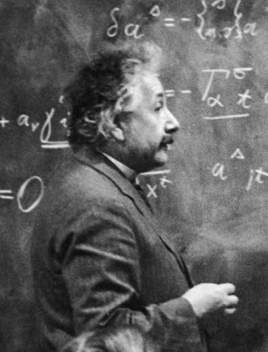 Albert Einstein, en clase