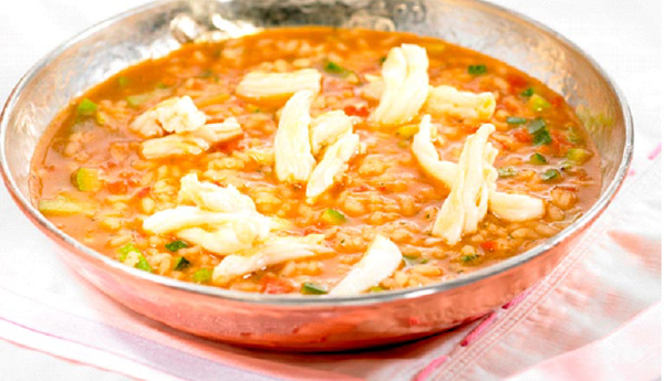 Arroz caldoso con espardeñas